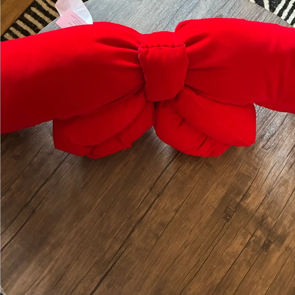 Large Red Bow Holiday Pillow